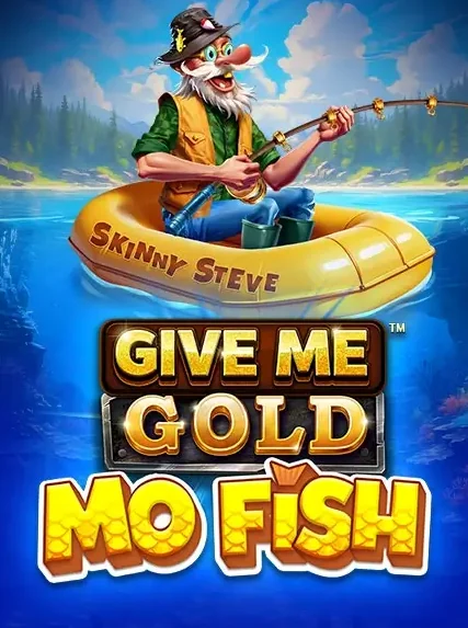 Decorative casino game artwork for SpinPolo: Give Me Gold Mo Fish